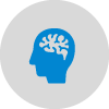 Brain in head icon